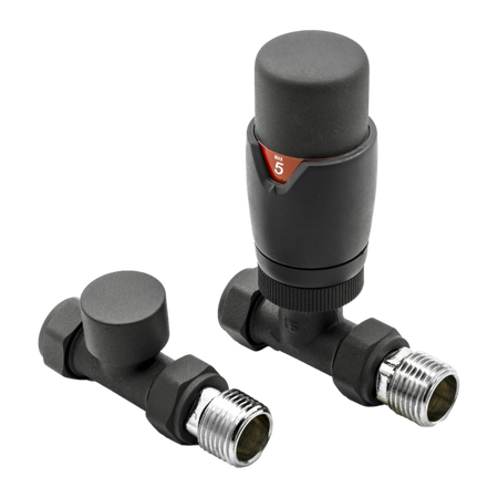 Reina Modal Thermostatic Radiator Valves with Lockshield (1 size, 3 styles, 7 colours) - Brand New Bathrooms