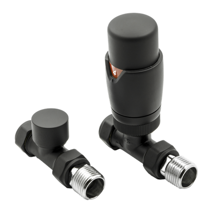 Reina Modal Thermostatic Radiator Valves with Lockshield (1 size, 3 styles, 7 colours) - Brand New Bathrooms