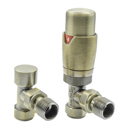 Reina Modal Thermostatic Radiator Valves with Lockshield (1 size, 3 styles, 7 colours) - Brand New Bathrooms