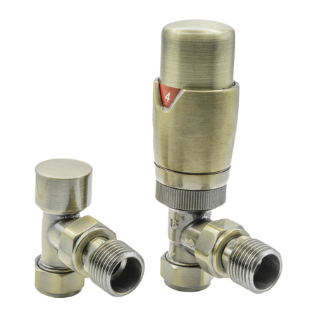 Reina Modal Thermostatic Radiator Valves with Lockshield (1 size, 3 styles, 7 colours) - Brand New Bathrooms