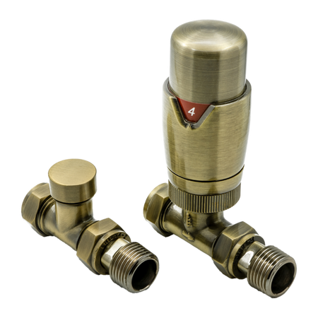 Reina Modal Thermostatic Radiator Valves with Lockshield (1 size, 3 styles, 7 colours) - Brand New Bathrooms