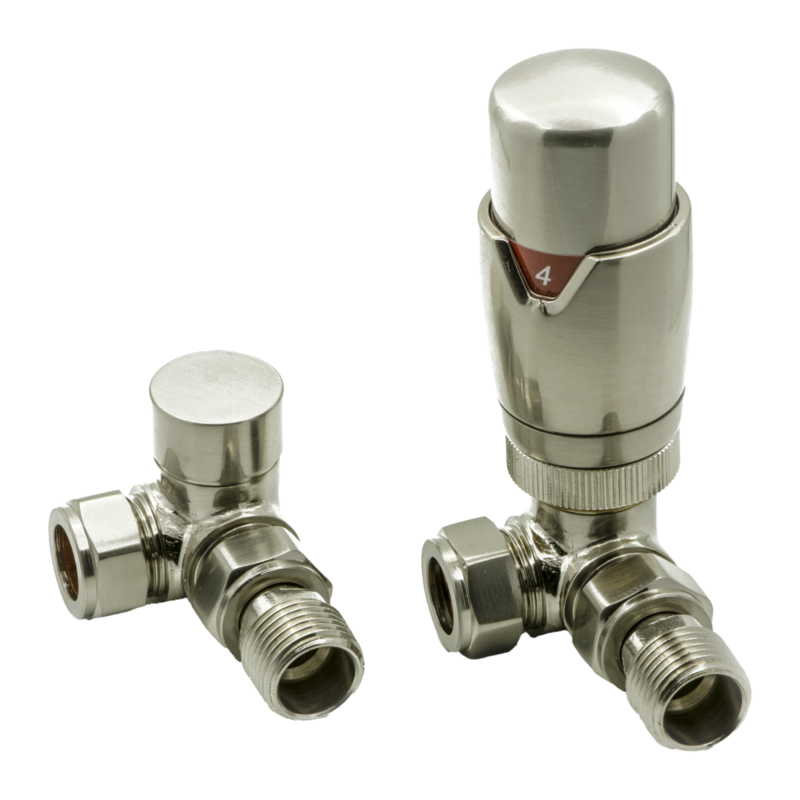 Reina Modal Thermostatic Radiator Valves with Lockshield (1 size, 3 styles, 7 colours) - Brand New Bathrooms