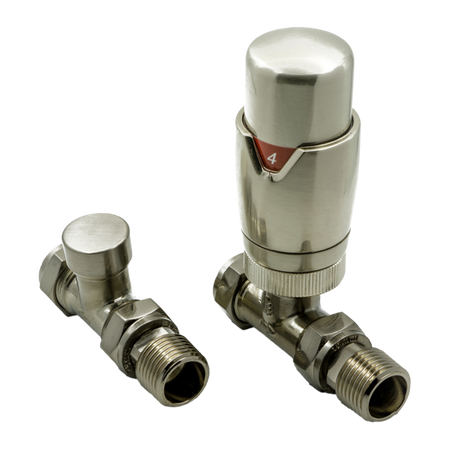 Reina Modal Thermostatic Radiator Valves with Lockshield (1 size, 3 styles, 7 colours) - Brand New Bathrooms