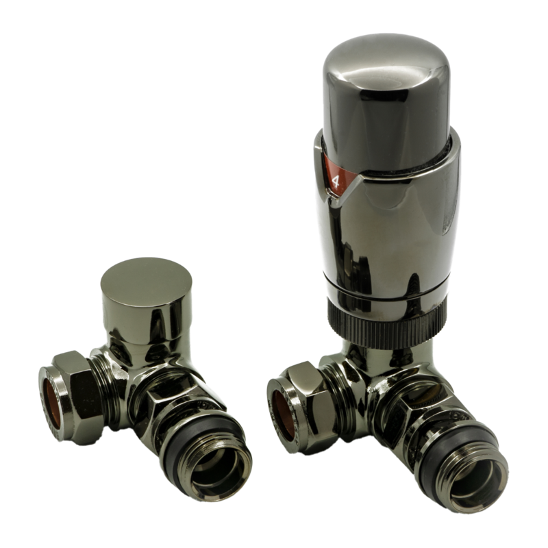 Reina Modal Thermostatic Radiator Valves with Lockshield (1 size, 3 styles, 7 colours) - Brand New Bathrooms