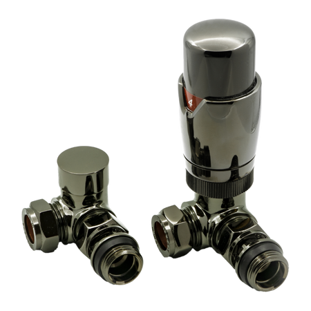 Reina Modal Thermostatic Radiator Valves with Lockshield (1 size, 3 styles, 7 colours) - Brand New Bathrooms