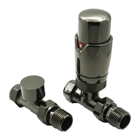 Reina Modal Thermostatic Radiator Valves with Lockshield (1 size, 3 styles, 7 colours) - Brand New Bathrooms