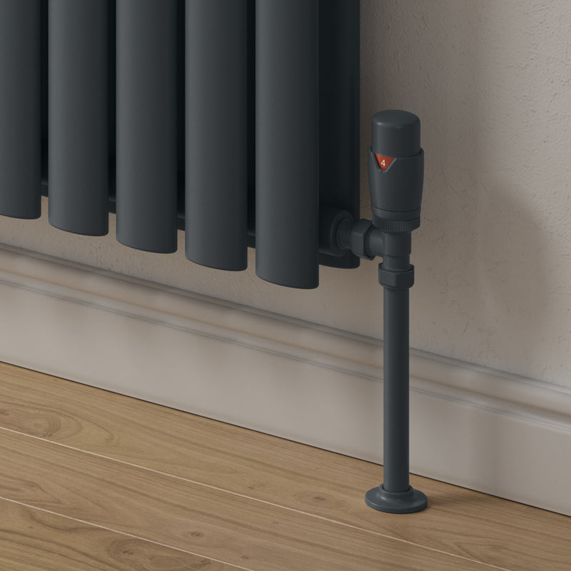 Reina Modal Thermostatic Radiator Valves with Lockshield (1 size, 3 styles, 7 colours) - Brand New Bathrooms