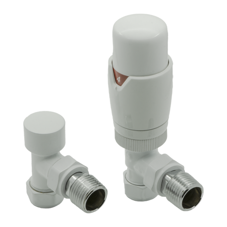 Reina Modal Thermostatic Radiator Valves with Lockshield (1 size, 3 styles, 7 colours) - Brand New Bathrooms