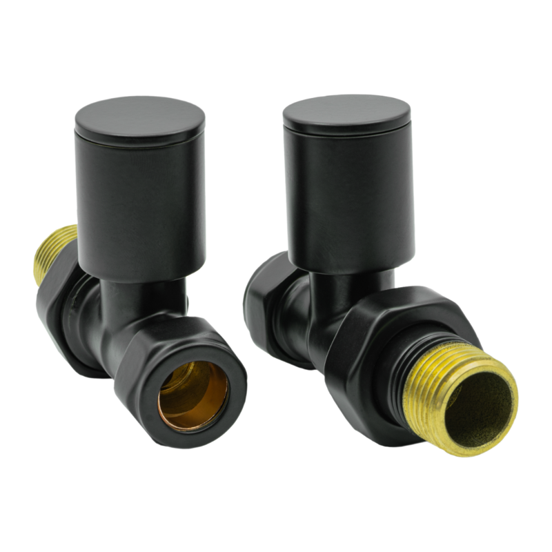 Reina Portland Straight Radiator Valves (1 size, 7 colours) - Brand New Bathrooms