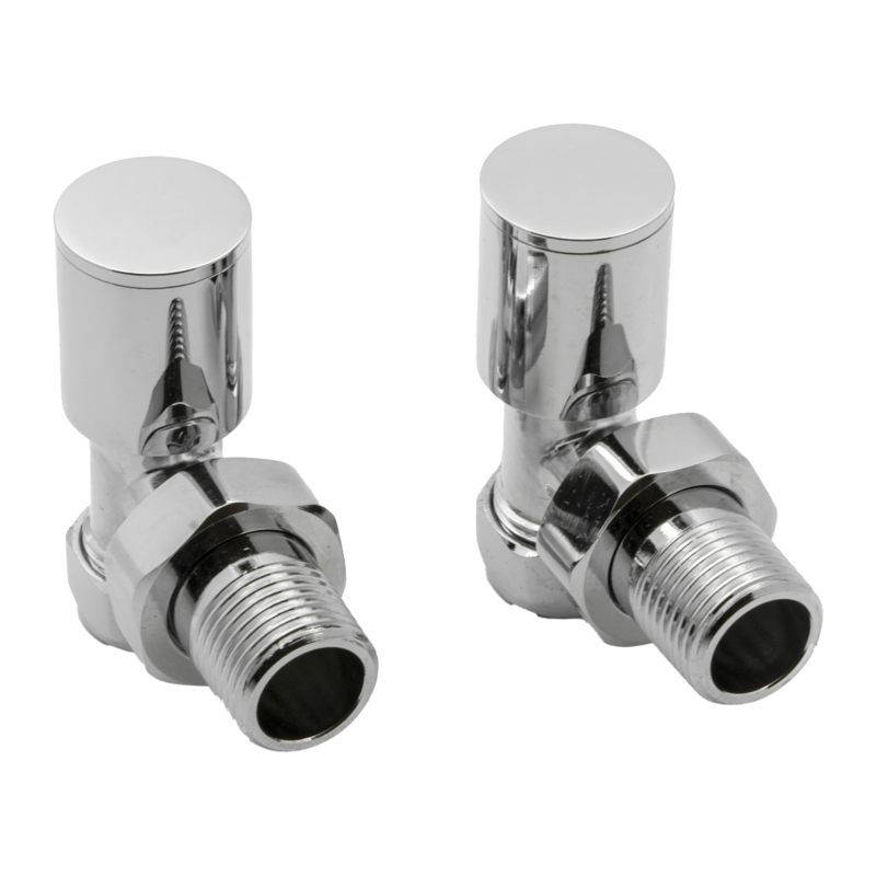 Reina Portland Angled Radiator Valves (1 size, 7 colours) - Brand New Bathrooms