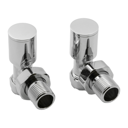 Reina Portland Angled Radiator Valves (1 size, 7 colours) - Brand New Bathrooms