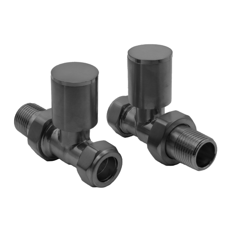 Reina Portland Straight Radiator Valves (1 size, 7 colours) - Brand New Bathrooms