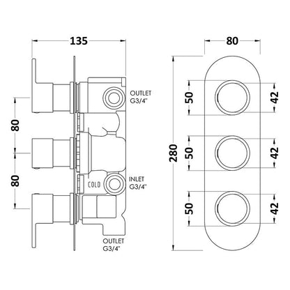 Hudson Reed Round Valves Valve (2 styles, Chrome) - Brandnew Bathroom