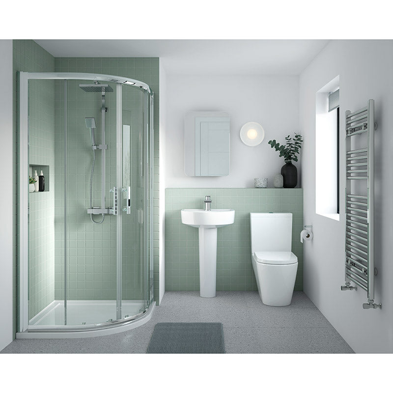 Nuie Provost Semi Flush to Wall WC Toilet Pan & Cistern (1 size, White) - Brand New Bathrooms
