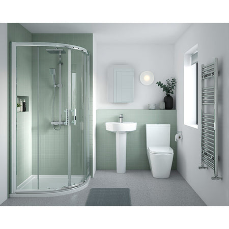 Nuie Provost Semi Flush to Wall WC Toilet Pan & Cistern (1 size, White) - Brand New Bathrooms