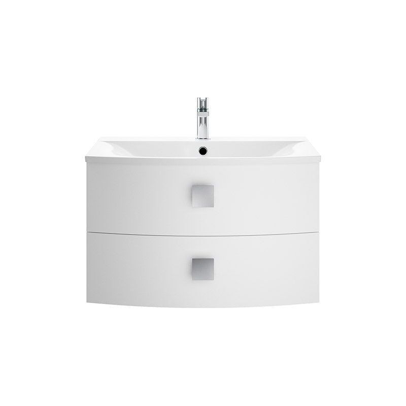 Hudson Reed Sarenna Wall Hung Double Drawer 700mm Vanity Unit with Polymarble Basin (1 size, 3 colours) - Brand New Bathrooms
