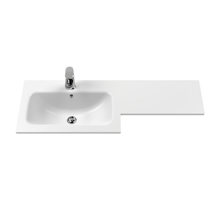 Nuie Arno Floor Standing 1100mm Left Hand Combination Vanity Unit (1 size, 2 style, Soft Black) - Brand New Bathrooms