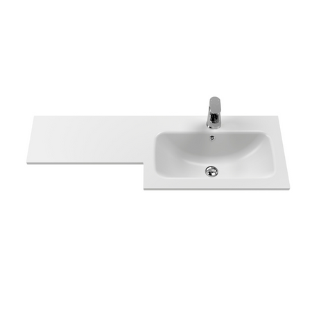 Nuie Arno Floor Standing 1100mm Left Hand Combination Vanity Unit (1 size, 2 style, Charcoal Black) - Brand New Bathrooms