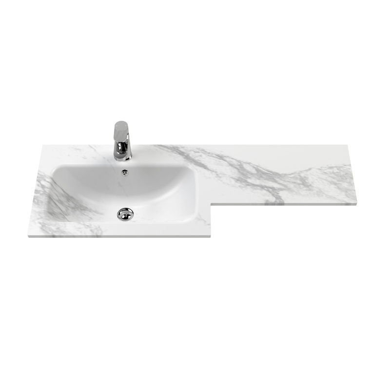 Nuie Arno Floor Standing 1100mm Left Hand Combination Vanity Unit (1 size, 2 style, Soft Black) - Brand New Bathrooms