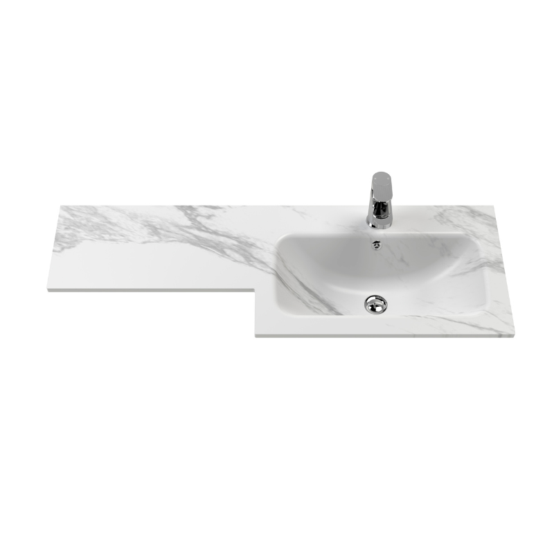 Nuie Arno Floor Standing 1100mm Left Hand Combination Vanity Unit (1 size, 2 style, Anthracite Woodgrain) - Brand New Bathrooms