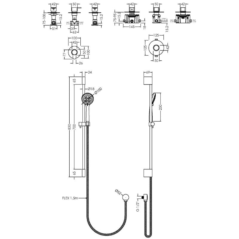 Nuie Arvan 1 Outlet Bundle (1 size, Chrome) - Brand New Bathrooms