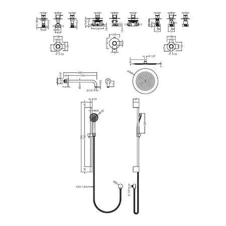 Nuie 2 Outlet Arvan Bundle With Stop Tap & Diverter (1 size, Chrome) - Brand New Bathrooms