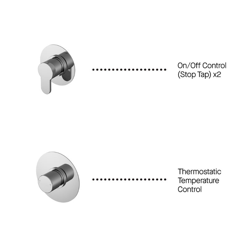 Nuie 2 Outlet Arvan Double Bundle With Stop Taps (1 size, Chrome) - Brand New Bathrooms