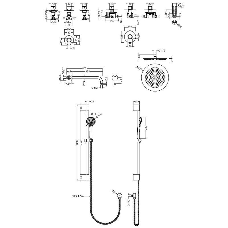 Nuie Arvan Shower Concealed Stop Tap (1 size, Chrome) - Brand New Bathrooms
