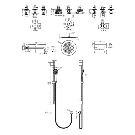 Nuie 3 Outlet Arvan Bundle With Stop Tap & Diverter (1 size, Chrome) - Brand New Bathrooms