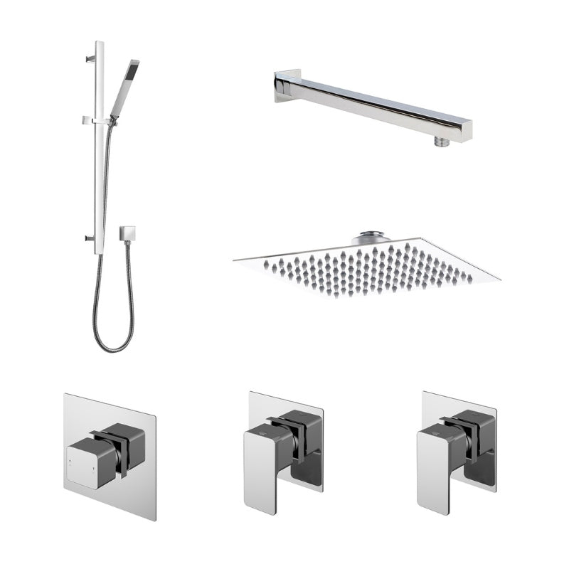 Nuie 2 Outlet Windon Bundle With Stop Tap & Diverter (1 size, Chrome) - Brand New Bathrooms