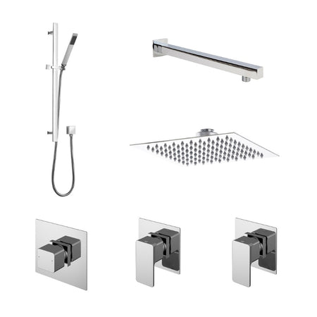 Nuie 2 Outlet Windon Bundle With Stop Tap & Diverter (1 size, Chrome) - Brand New Bathrooms