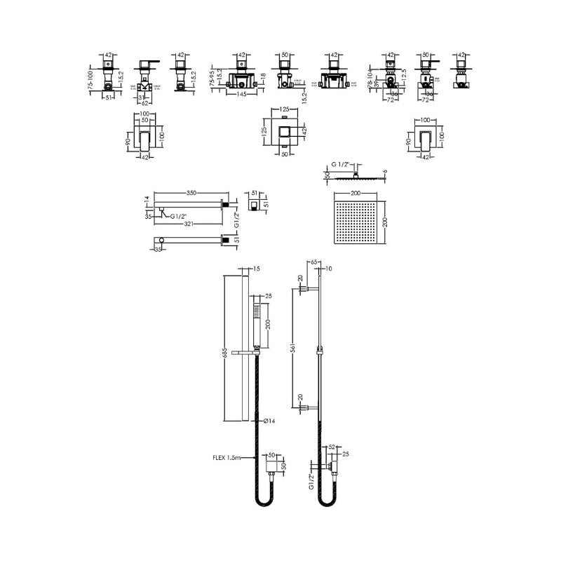 Nuie 2 Outlet Windon Bundle With Stop Tap & Diverter (1 size, Chrome) - Brand New Bathrooms
