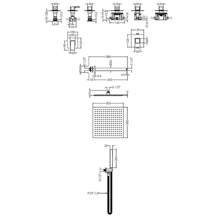 Nuie 2 Outlet Windon Bundle With Stop Taps (1 size, Chrome) - Brand New Bathrooms