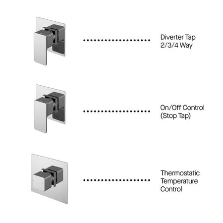 Nuie 3 Outlet Bundle Windon With Stop Tap & Diverter (1 size, Chrome) - Brand New Bathrooms
