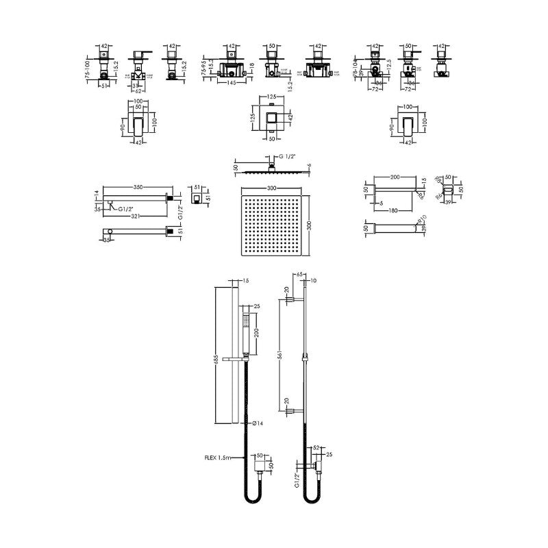 Nuie 3 Outlet Bundle Windon With Stop Tap & Diverter (1 size, Chrome) - Brand New Bathrooms
