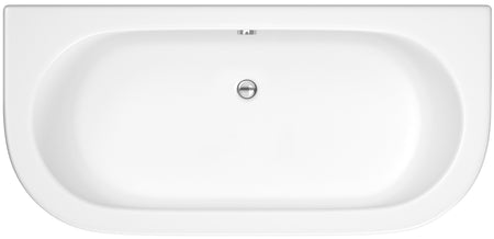 Nuie Curved Back To Wall Bath & Panel (1 sizes, White) - Brandnew Bathroom