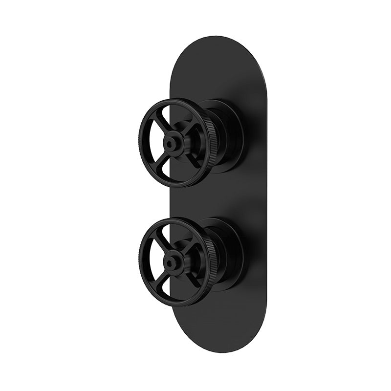 Hudson Reed Industrial Valves Twin Valve (2 styles, Matt Black) - Brandnew Bathroom