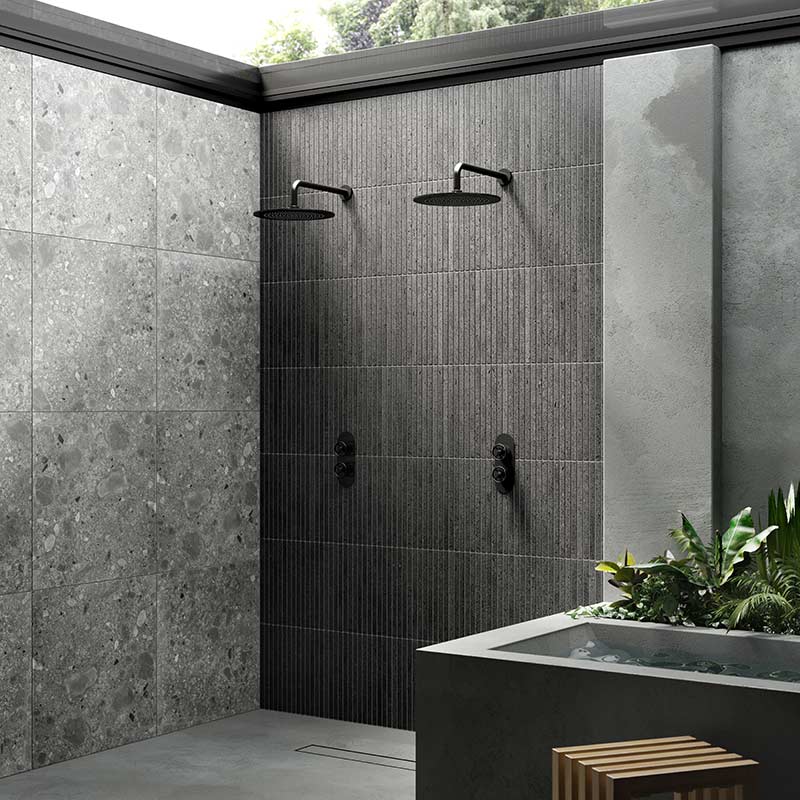 Hudson Reed Industrial Valves Twin Valve (2 styles, Matt Black) - Brandnew Bathroom