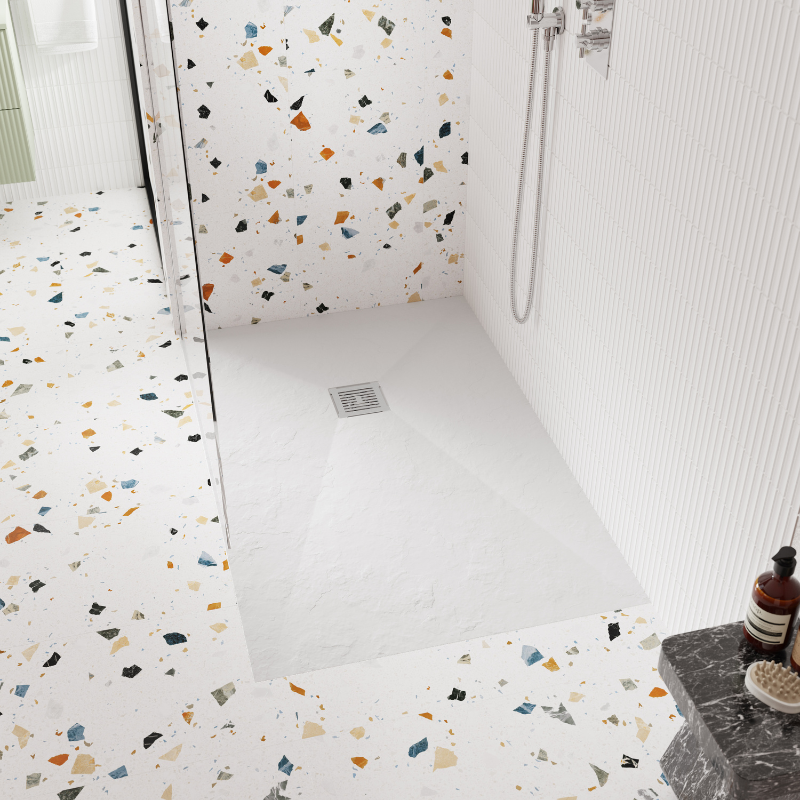 Nuie Rectangular Slimline Shower Tray (8 sizes, White) - Brand New Bathrooms