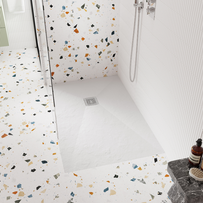 Nuie Rectangular Slimline Shower Tray (8 sizes, White) - Brand New Bathrooms