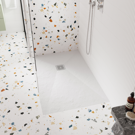 Nuie Rectangular Slimline Shower Tray (8 sizes, White) - Brand New Bathrooms