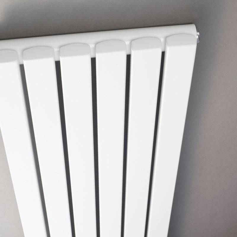 Nuie Sloane Single or Double Panel Designer Radiator (2 styles, 1 size, Satin White) - Brand New Bathrooms