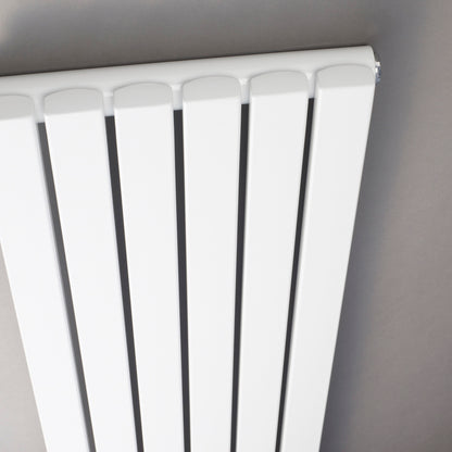 Nuie Sloane Single or Double Panel Designer Radiator (2 styles, 1 size, Satin White) - Brand New Bathrooms