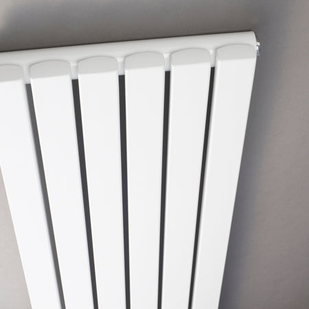 Nuie Sloane Single or Double Panel Designer Radiator (2 styles, 1 size, Satin White) - Brand New Bathrooms
