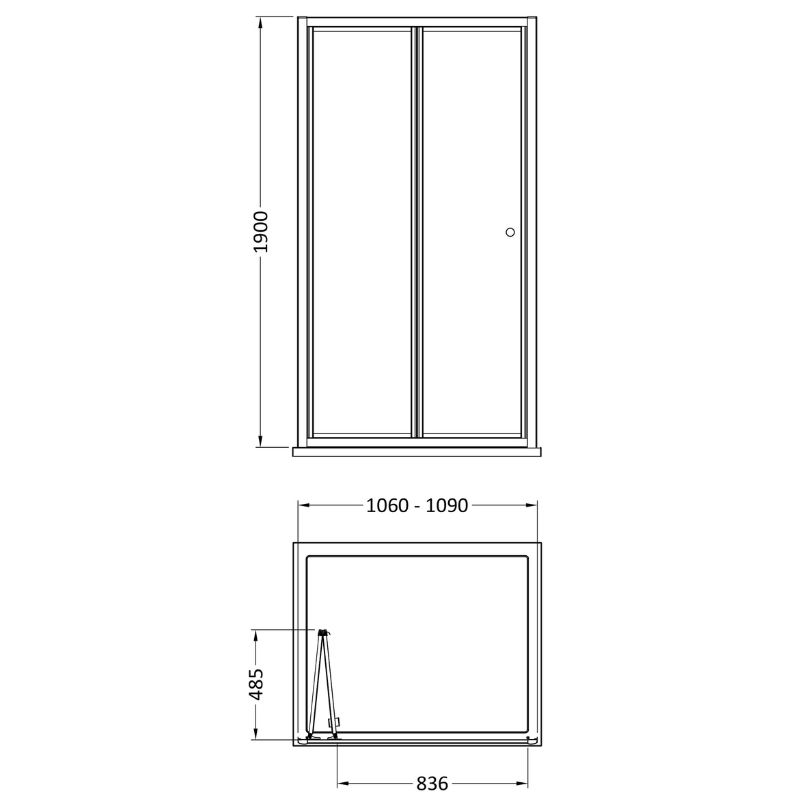 Nuie Rene Bi-Fold Shower Door (7 sizes, 3 colours) - Brand New Bathrooms