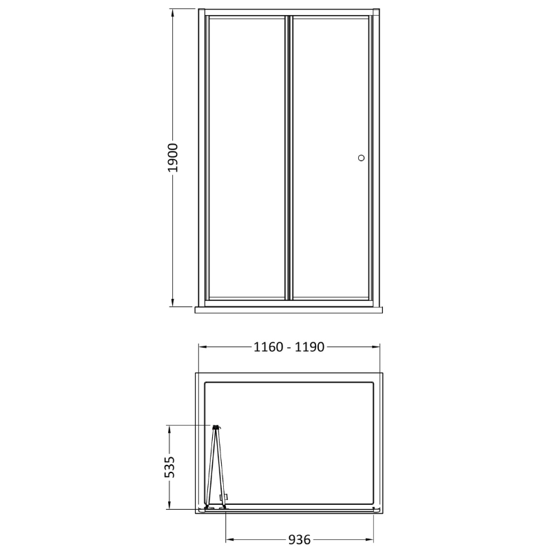 Nuie Rene Bi-Fold Shower Door (7 sizes, 3 colours) - Brand New Bathrooms