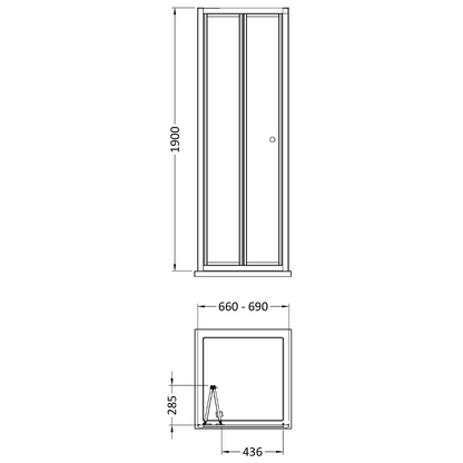 Nuie Rene Bi-Fold Shower Door (7 sizes, 3 colours) - Brand New Bathrooms