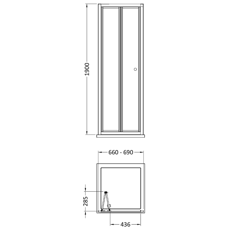 Nuie Rene Bi-Fold Shower Door (7 sizes, 3 colours) - Brand New Bathrooms