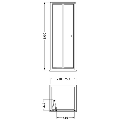 Nuie Rene Bi-Fold Shower Door (7 sizes, 3 colours) - Brand New Bathrooms