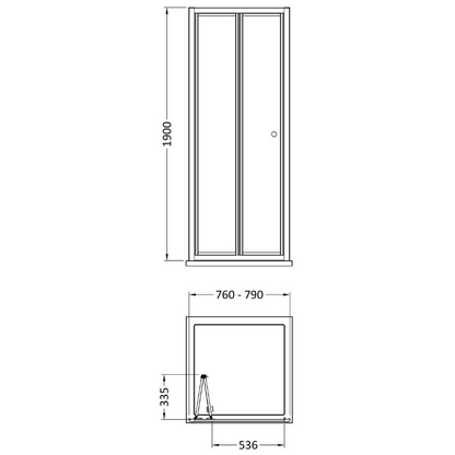 Nuie Rene Bi-Fold Shower Door (7 sizes, 3 colours) - Brand New Bathrooms